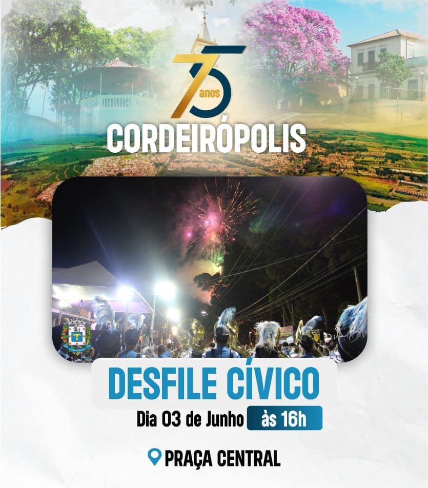 Desfile Cívico dará início às comemorações do aniversário de Cordeirópolis