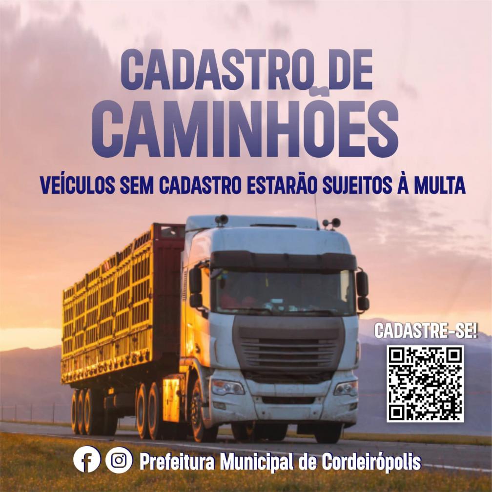 Prazo limite para cadastro de caminhões ocorre até dia 20