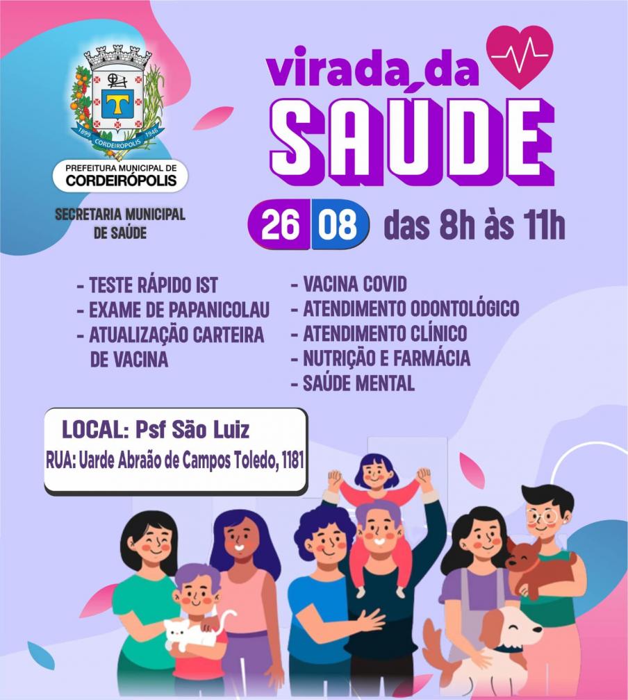 Jardim São Luiz em Cordeirópolis receberá Virada da Saúde neste sábado (26)