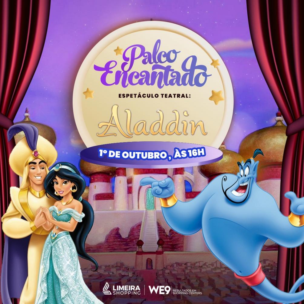 Mês da Criança no Limeira Shopping começa com teatro infantil de “Aladdin”