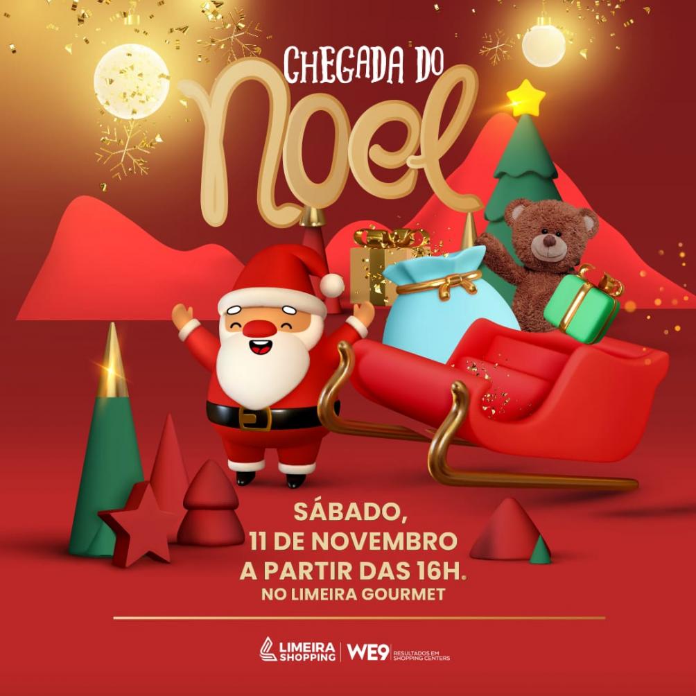 Papai Noel chega dia 11 no Limeira Shopping e abre programação especial de Natal