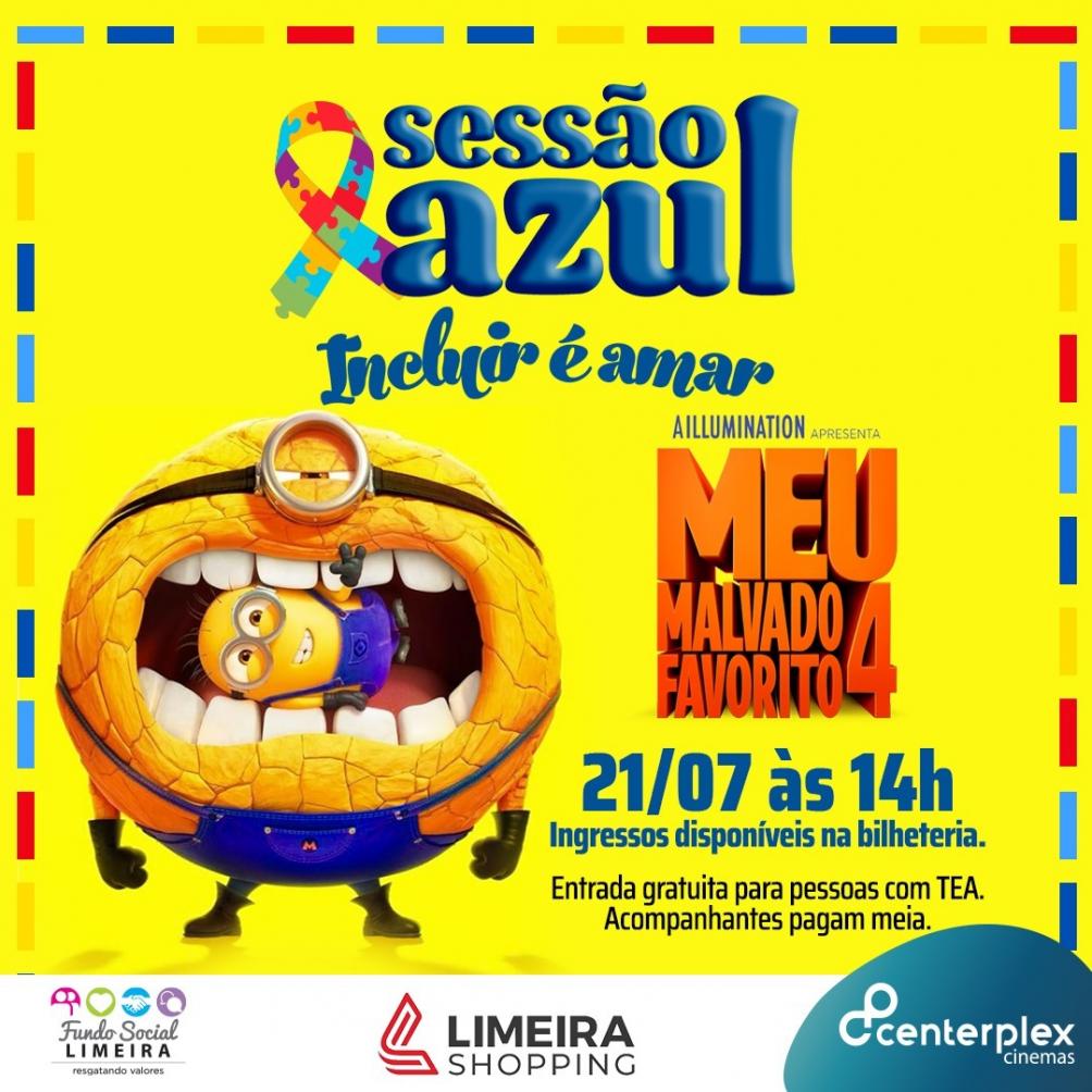 Sessão Azul exibe “Meu Malvado Favorito 4” com entrada gratuita para autistas em Limeira